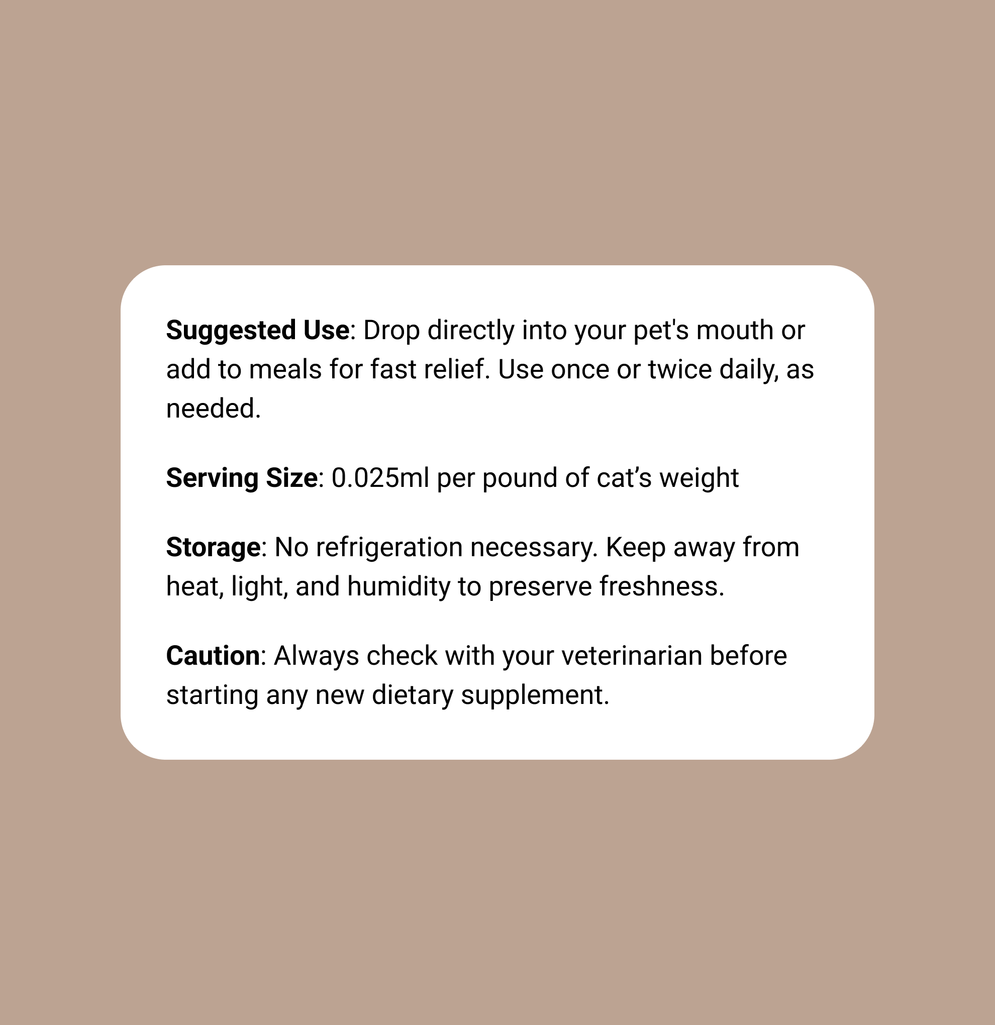 Thrive CBD Tincture for Cats